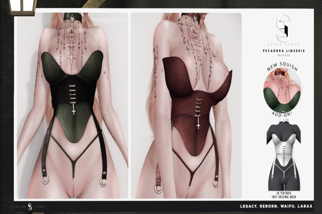 Pecadora Lingerie - Legacy/Maitreya X/Reborn, L$299 each/L$899 FP