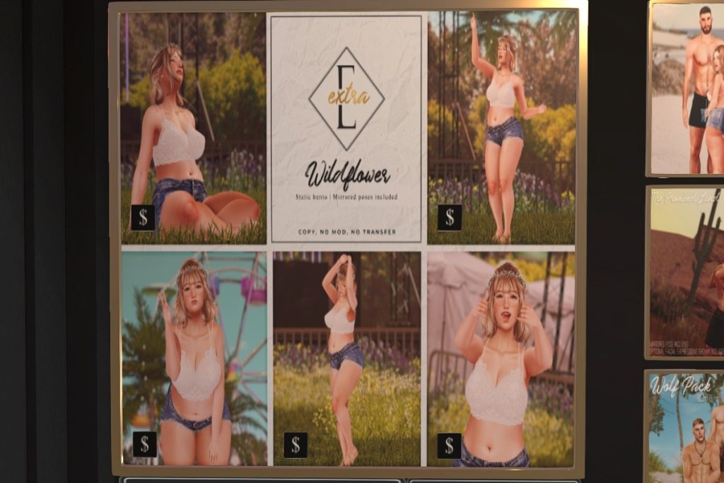 Wildflower Poses, L$75 each/L$350 FP