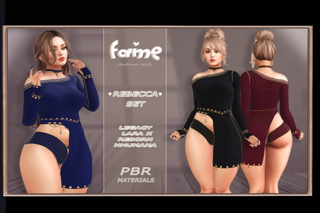 Rebecca Set - Legacy/MaitreyaX/Nhumana/Reborn, L$320 each/L$900 FP