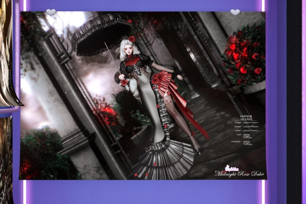 Midnight Rose Dress &amp; Accessories - Legacy/Reborn, L$250-L$388 each/L$688-L$1488 each FP/L$3288 MP