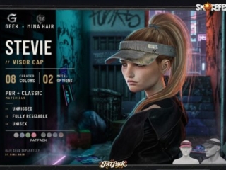 Stevie Visor Cap &amp; Hair Tie, L$99-L$350 each/L$599 FP
