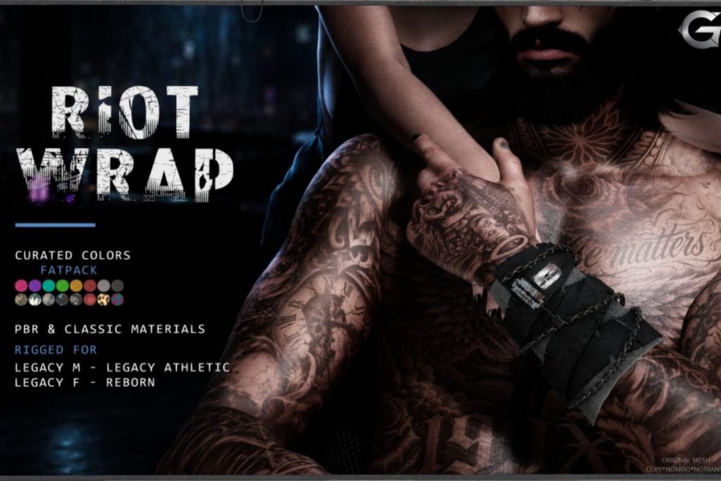 Riot Wrap - Legacy F+M/Reborn/+mods, L$299 each