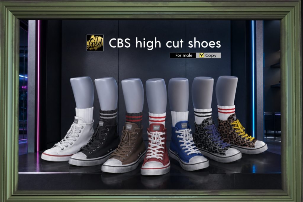 CBS High Cut Shoes - Legacy, L$220 each/L$950 FP