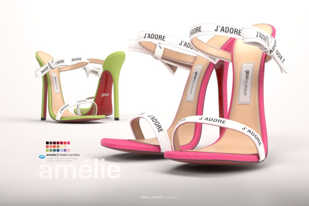 Amelie Heeled Sandals - GenX/Legacy/MaitreyaX/Reborn, L$345 each/L$1495 FP