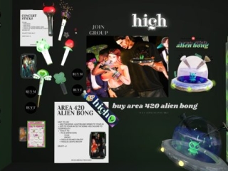 Concert Sticks, L$499 each | Area 420 Alien Bong, L$399