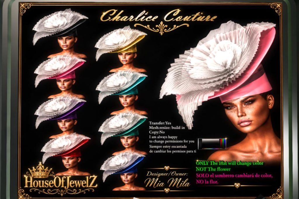 Charlice Couture Hat, L$299
