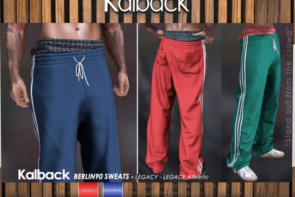 Berlin Sweats90 - Gianni/Legacy/+mods, L$299 each/$1499 FP