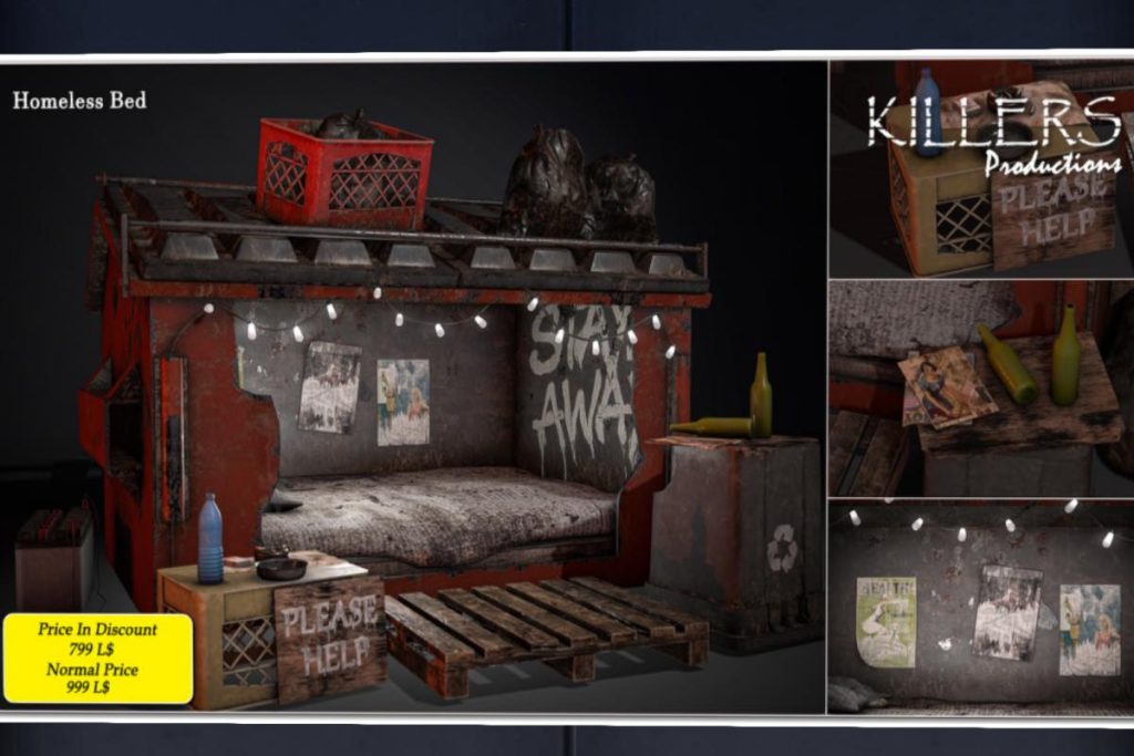 Homeless Bed, L$799
