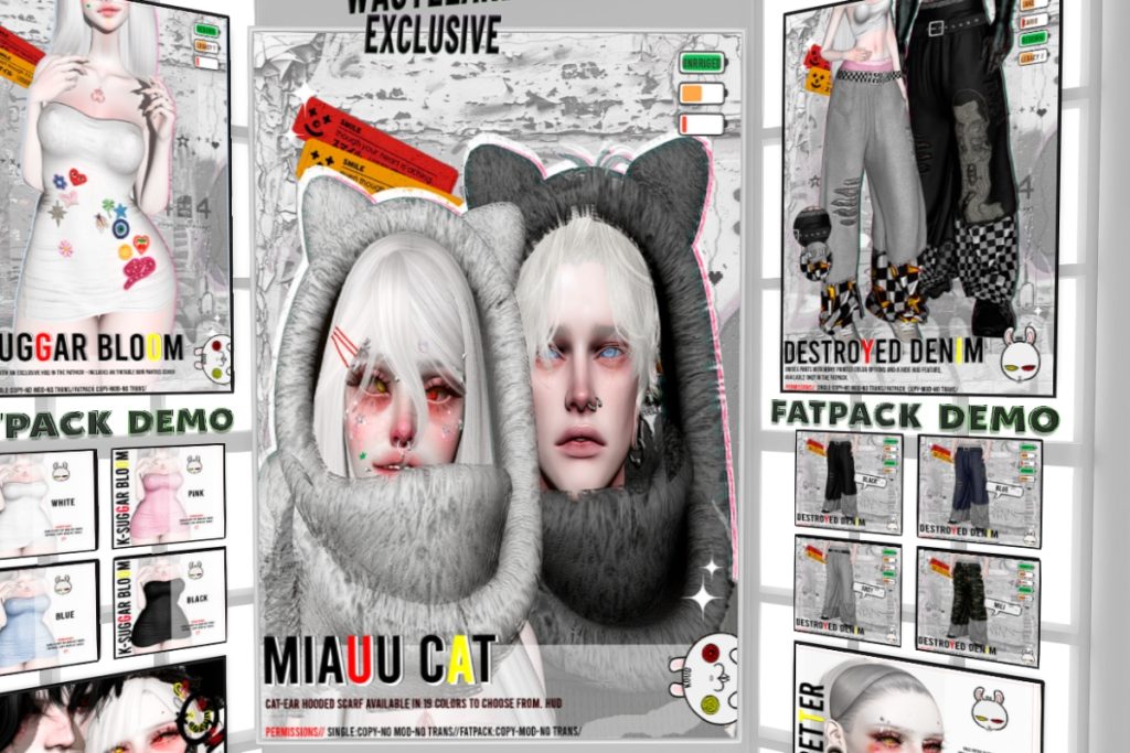 Miauu Cat Hooded Scarf, L$1300