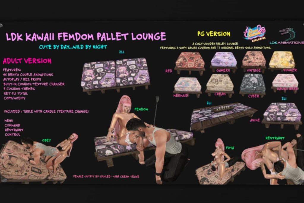 Kawaii Femdom Pallet Lounge, L$1299