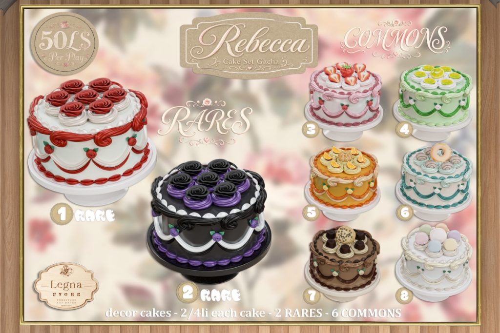 Rebecca Cake Set Gacha, L$50 per play
