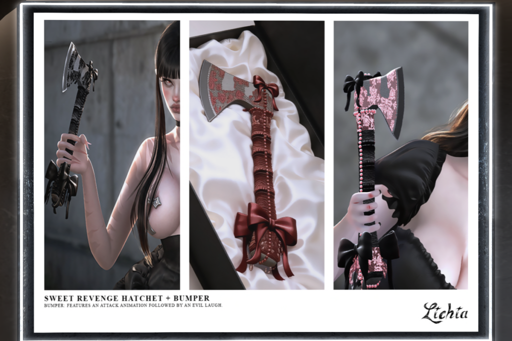 Sweet Revenge Hatchet &amp; Bumper, L$250 each/L$599 FP