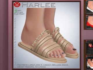 Harlee Sandals - GenX/Legacy/Maitreya/Nhumana/Reborn/+mods, L$169 each/L$507 FP