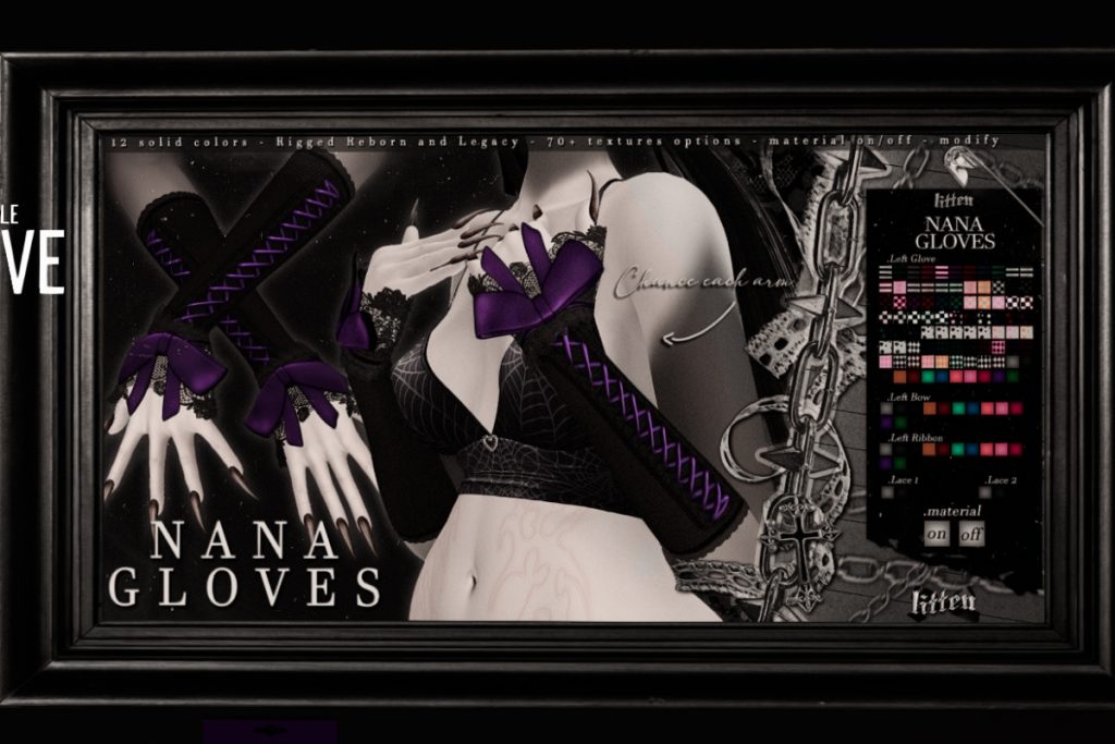 Nana Gloves - Legacy/Reborn, L$197 each/L$597 FP