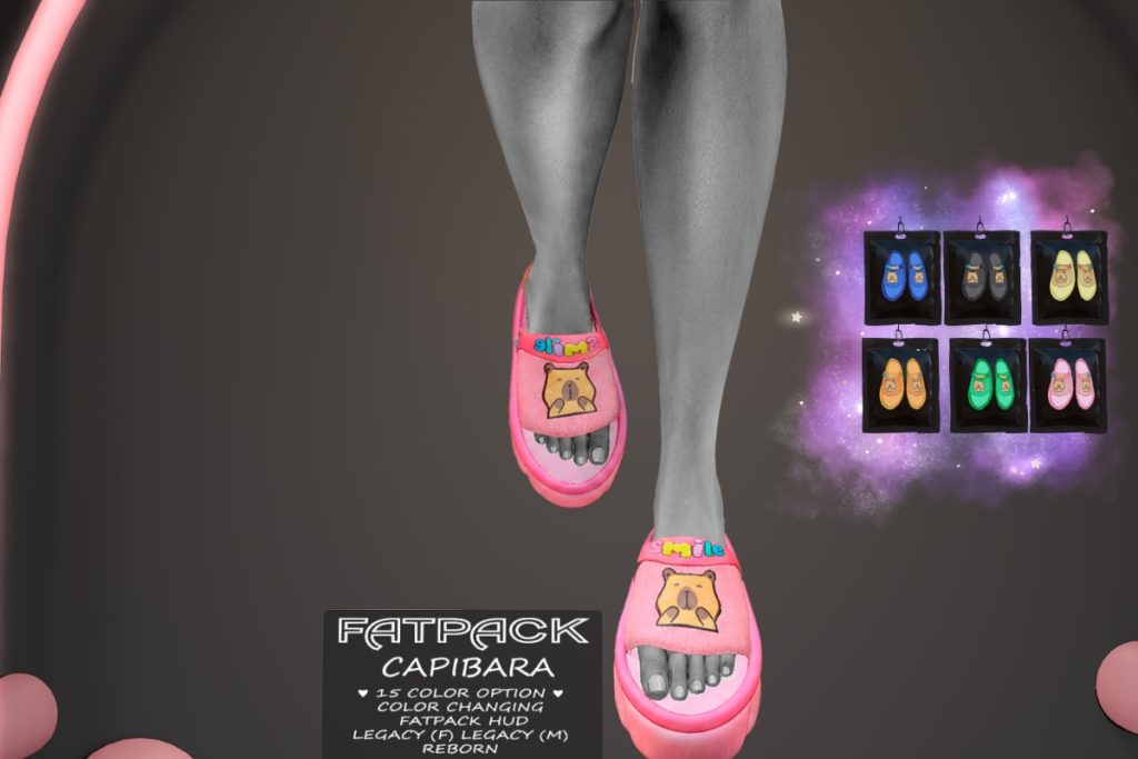 Capibara Slides - Legacy F+M/Reborn, L$199 each/L$599 FP