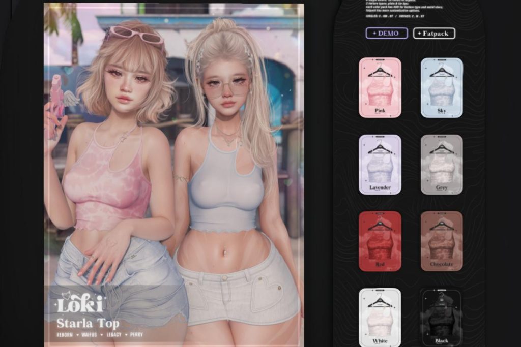Starla Top - Legacy/Reborn/+mods, L$249 each/L$1299 FP