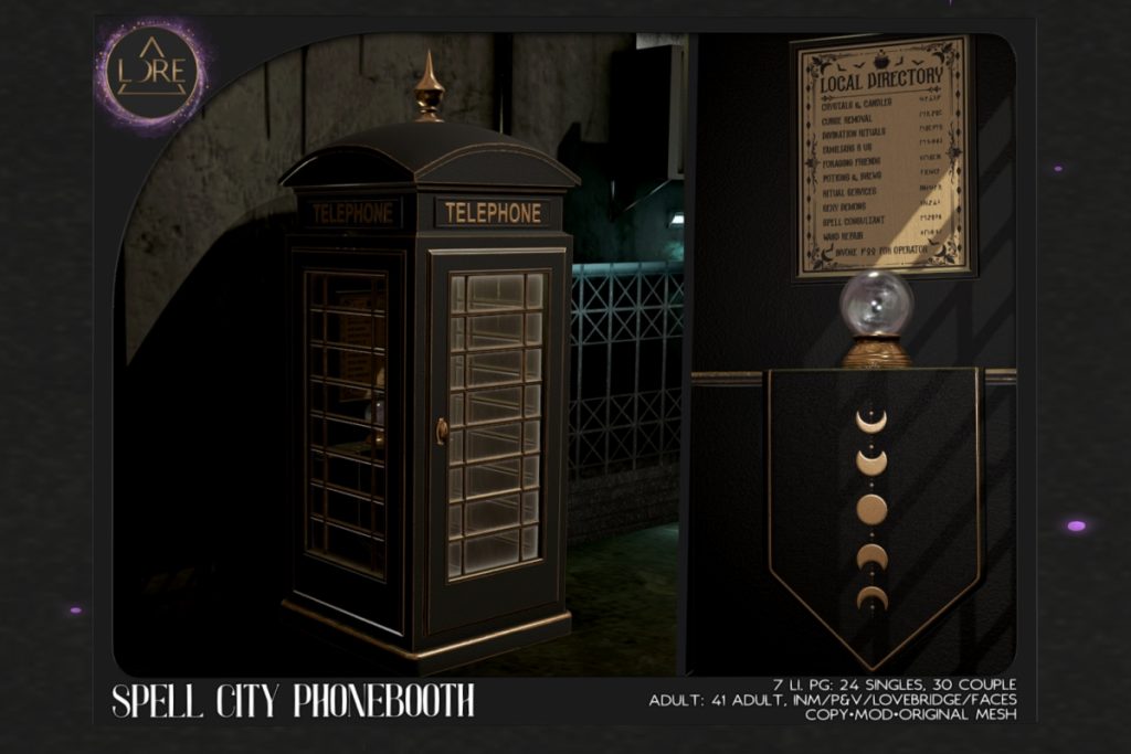 Spell City Phonebooth, L$550 PG/L$1200 Adult