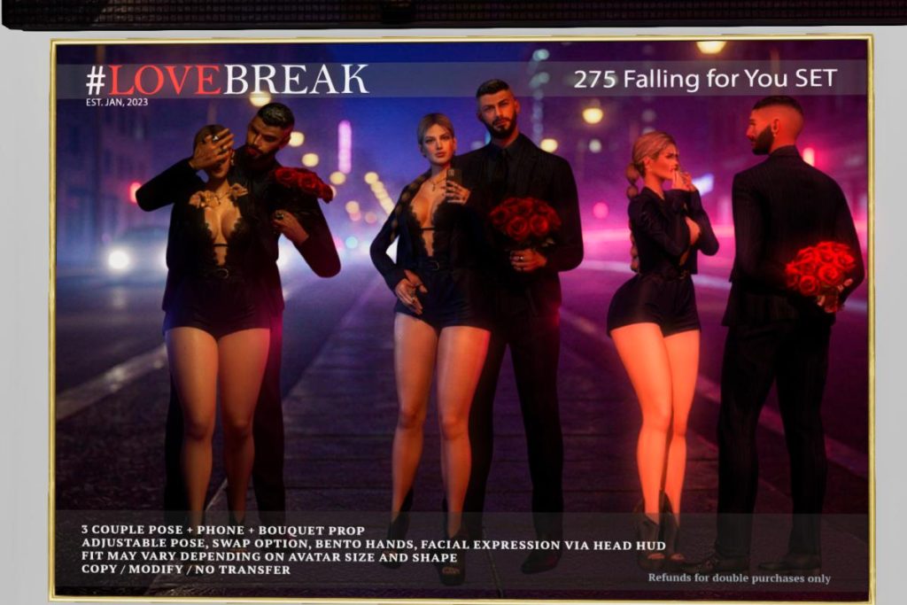 175 Falling For You Pose Set, L$220