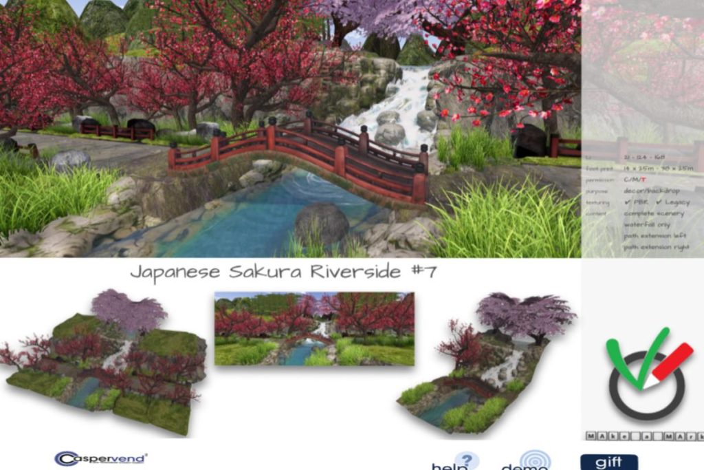 Japanese Sakura Riverside #7, L$299