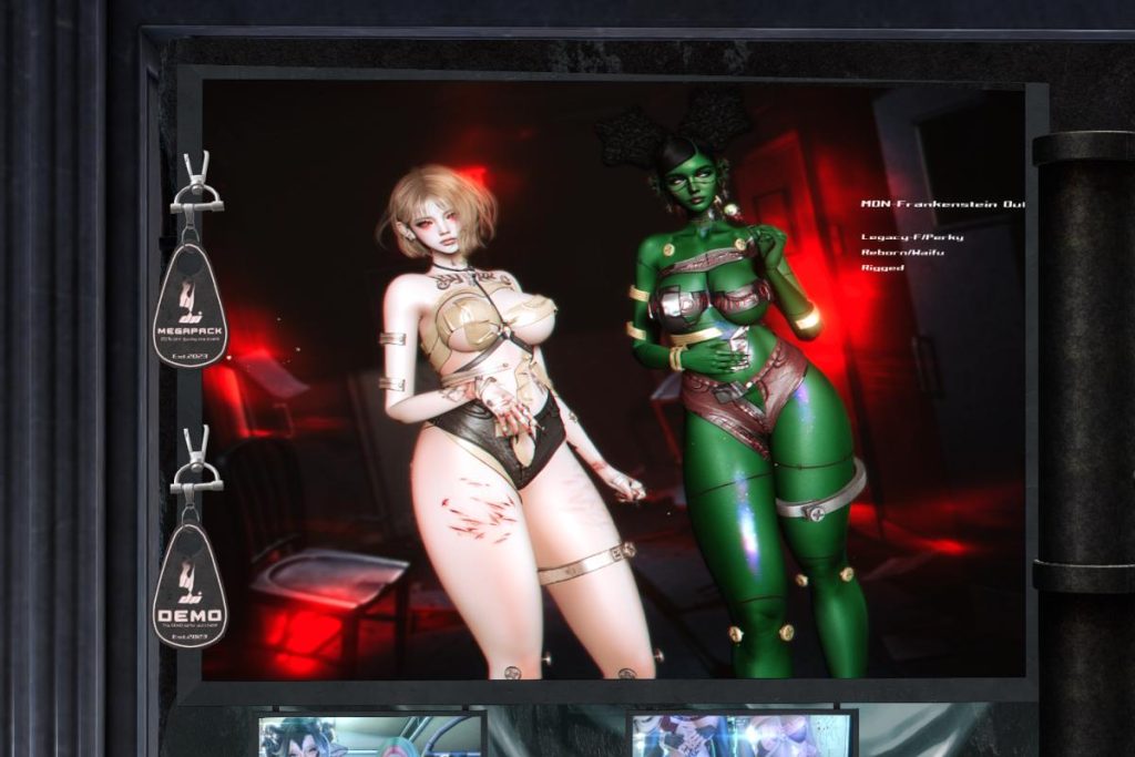 Frankenstein Top, Bottom, &amp; Botls - Legacy/Reborn/+mods, L$248 each/L$1288 each FP/L$1831 MP