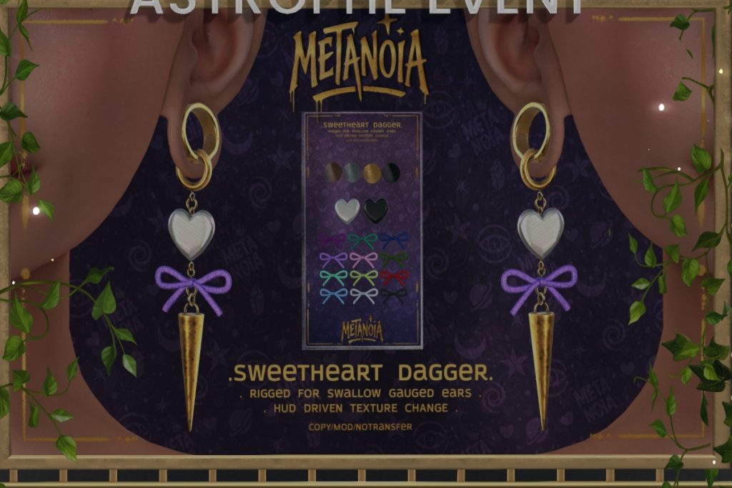 Sweetheart Dagger Earrings, L$199