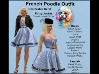 French Poodle Outfit - GenX Classic/GenX Curvy/Legacy/MaitreyaX/Reborn/+mods, L$220