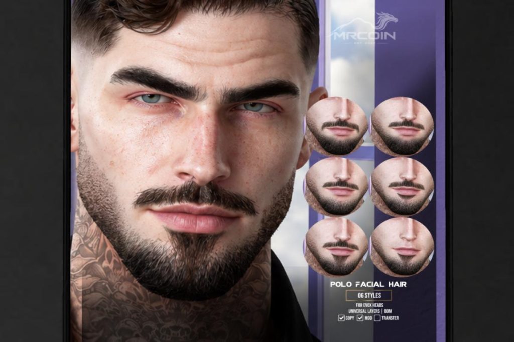 Polo Facial Hair - EvoX, L$300