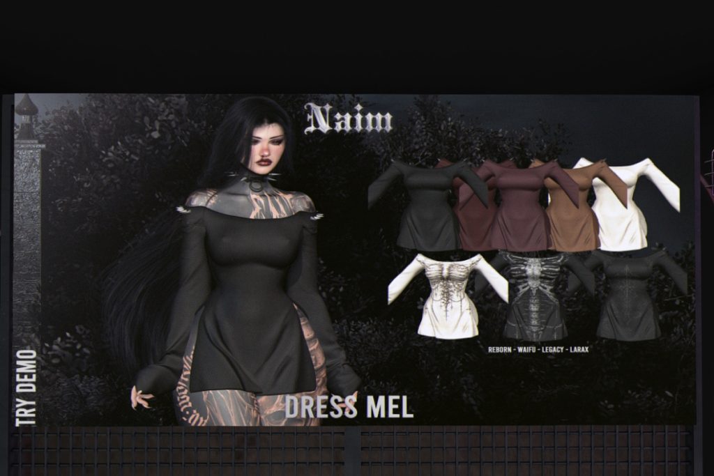 Mel Dress - Legacy/MaitreyaX/Nhumana/Reborn/+mods, L$250 each/L$1800