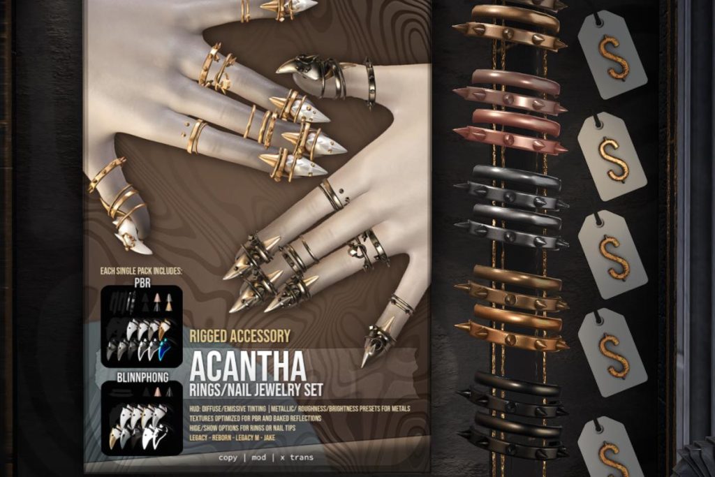 Acantha Jewelry Set - Jake/Legacy M+F/Reborn, L$250 each/L$625 FP