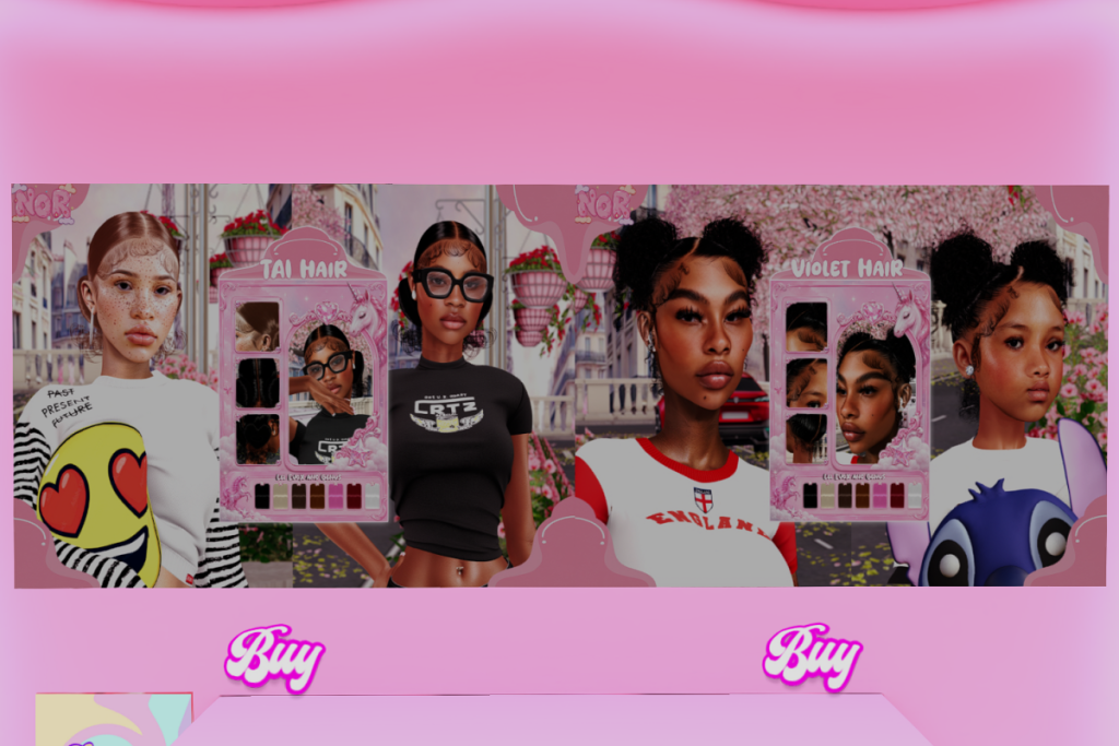 Tai Hair - L$600 each, Violet Hair - L$600 each