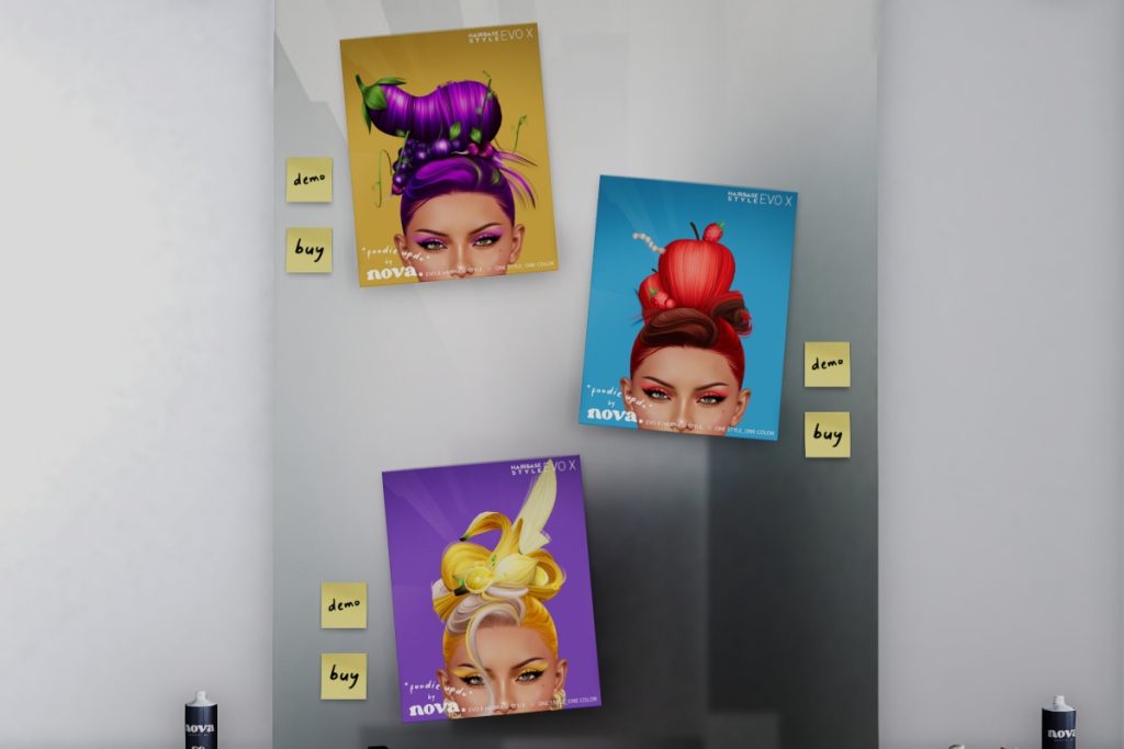 Foodie Updo Hairstyle &amp; Hairbase - EvoX, L$100 each