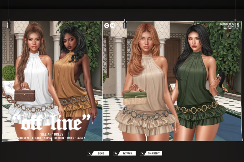 Delilah Dress - Inithium/Legacy/Maitreya/Reborn/+mods, L$299 each/L$1699 FP