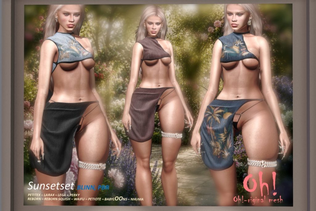 Sunset Set - Legacy/MaitreyaX/Nhumana/Reborn/+mods, L$699 each Body Pack/L$1999 FP