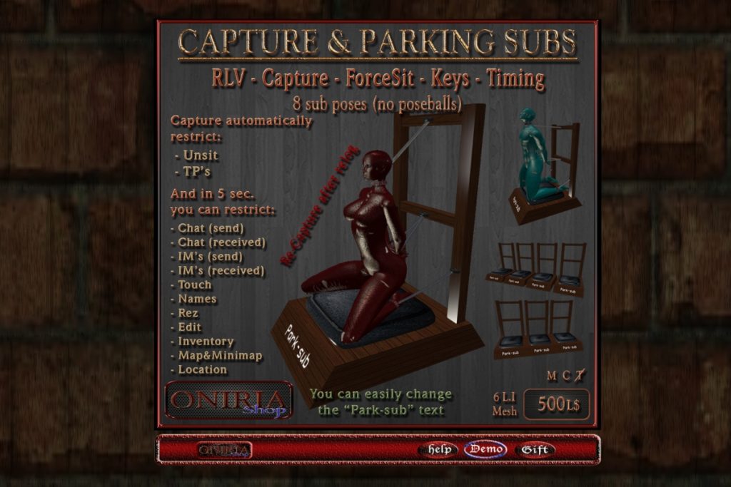 Capture &amp; Parking Subs Stall, L$300