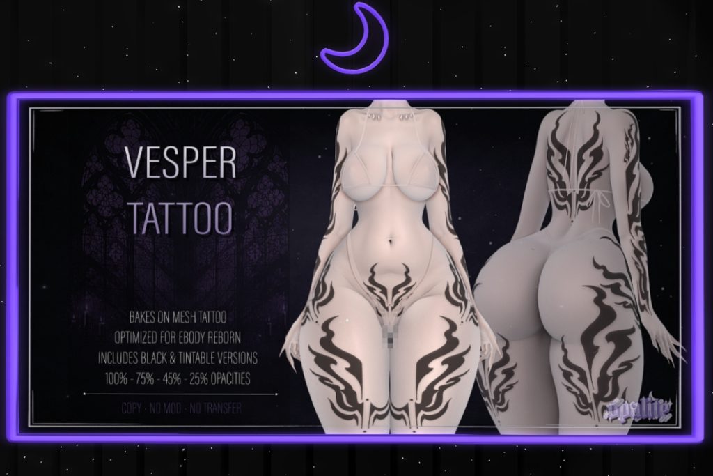 Vesper Tattoo - BOM for Reborn, L$325