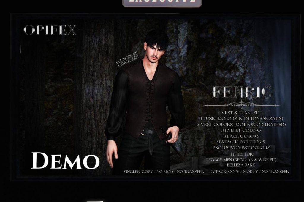 Fenric Vest &amp; Tunic - Jake/Legacy, L$300 each/L$1300 FP