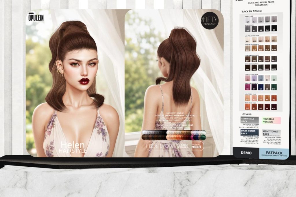 Helen Hair - Evo X, L$299-L$399 each/L$999 FP