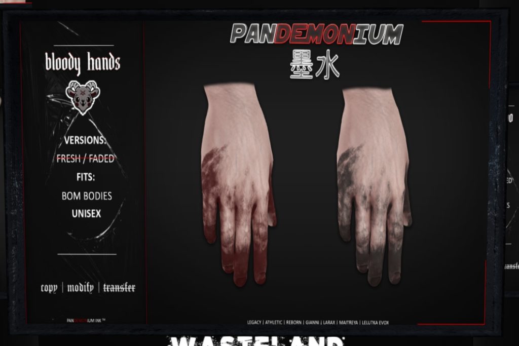 Bloody Hands Tattoo - BOM, L$225