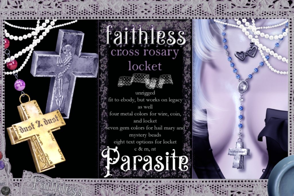 Faithless Cross Rosary Locket - Legacy/Reborn, L$275
