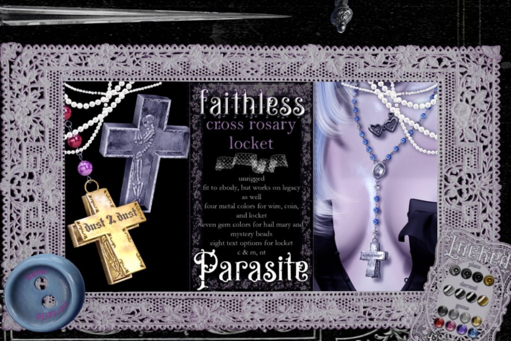 Faithless Cross Rosary Locket - Legacy/Reborn/Unrigged, L$275