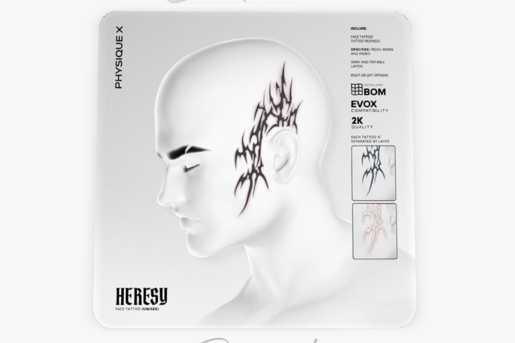 Heresy Face Tattoo - EvoX, L$299