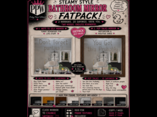Steamy Style Bathroom Mirror Fatpack, L$299 each/L$499 FP