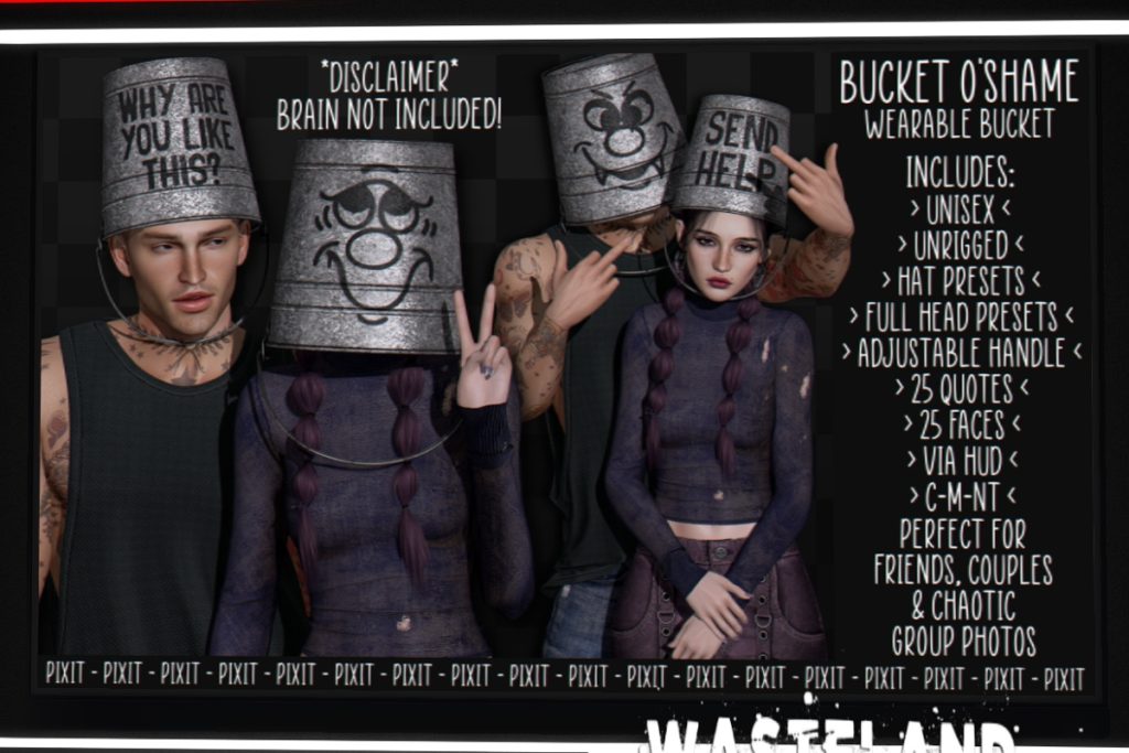 Bucket O'Shame Wearable, L$240