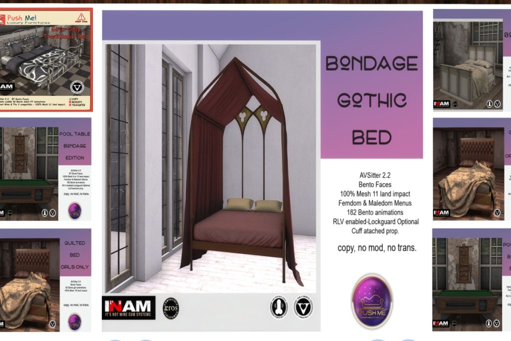 Bondage Gothic Bed, L$750