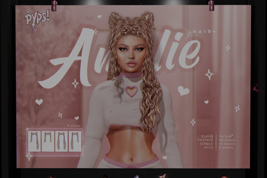 Amelie Hair, L$200 each/L$800 FP
