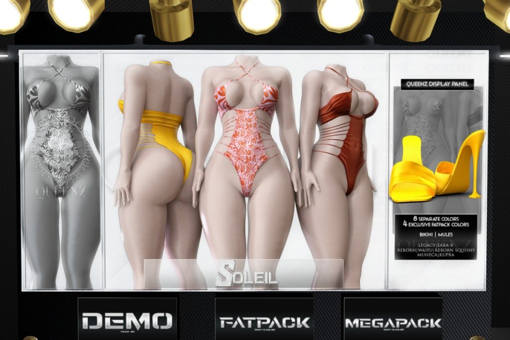 Soleil Bikini and Mules - Inithium/Legacy/MaitreyaX/Reborn/Yentements/+mods, L$200-L$250 each/L$899-L$1499 each FP/L$2100 MP