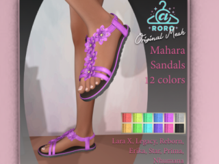 Mahara Sandals - Erika/Legacy/MaitreyaX/Nhumana /Prima/Reborn/Star/+mods, L$99 each