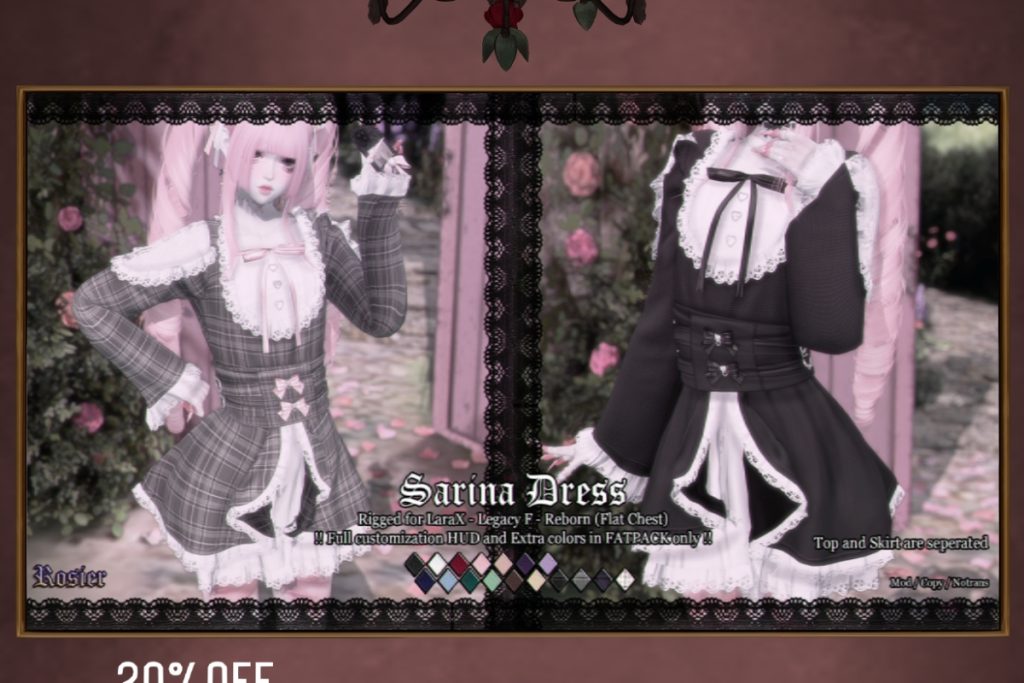Sarina Dress - Legacy/MaitreyaX/Reborn/+mods, L$279 each/L$1120 FP