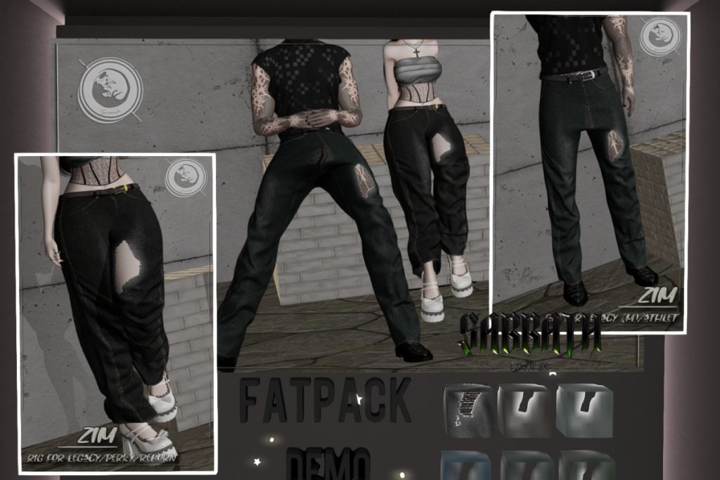 Zim Pants - LegacyF+M/Reborn/+mods, L$249 each/L$899 FP