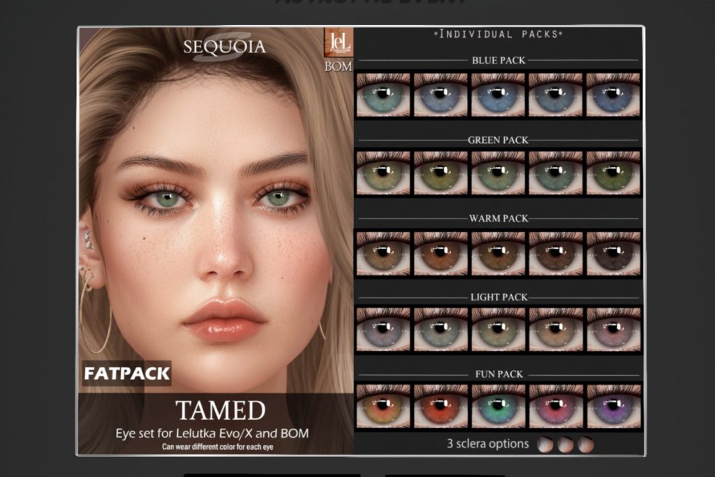 Tamed Eyes - EvoX, L$279 each/L$950 FP